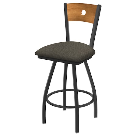 25 Swivel Counter Stool,Pewter Finish,Med Back,Graph Chalice Seat